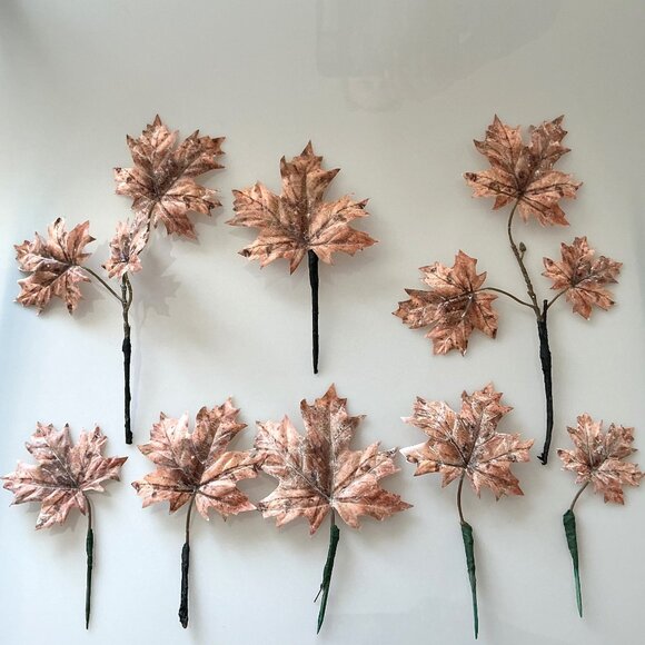 DUSTED BROWN MAPLE LEAVES ASSORTMENT DIY CRAFTS - Picture 1 of 7